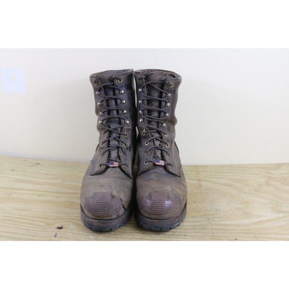Vintage Chippewa Boots Mens 11E Brown Leather Vibram Steel Toe Work Logger 20091 main image 12